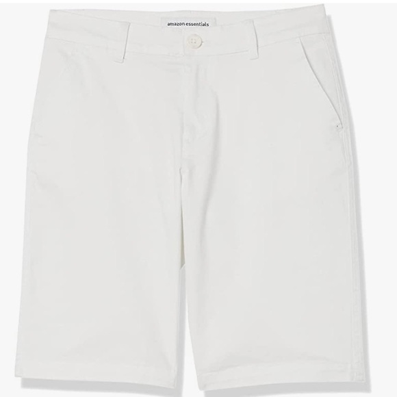 Amazon Essentials size 12 white classic chino shorts NEW - Picture 2 of 7